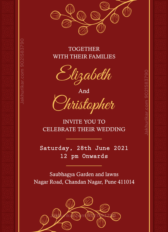  Married card | marriage invitation in english | save the date wedding cards 